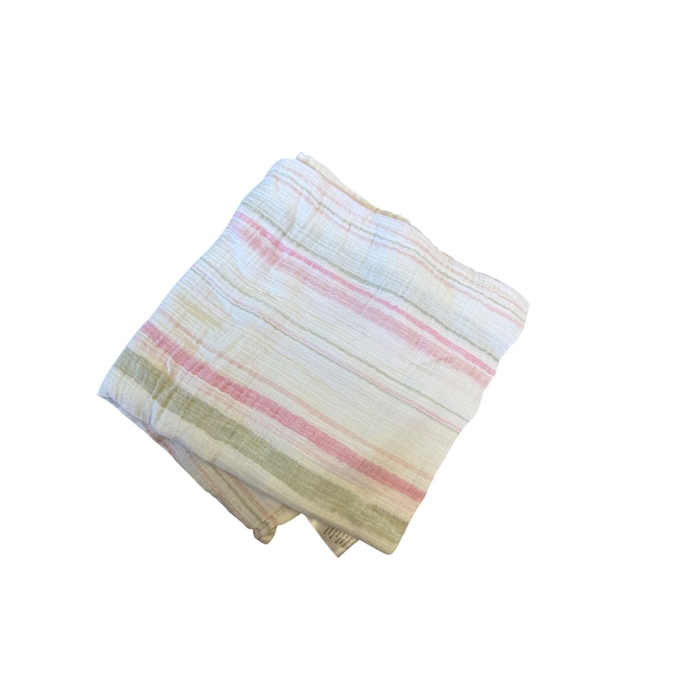 Aden + Anais Cotton Muslin Swaddle Blanket Pink Green Striped K12T187P1